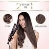 image:imageELLA BELLA Slimline Hair Straightener with Infrared 2in1 Curling  10 Temperature Settings Portable Compact Design 2in1 Straightening amp Curling Tool in One DeviceBlack