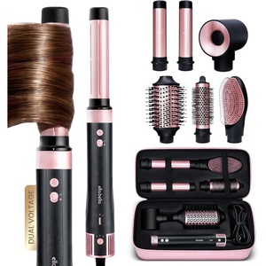 image:imageELLA BELLA 6 in 1 Professional Hot Air Styler Dual Voltage amp Straightener  Styling Without Heat Damage  Fast Drying Curling Volumizing amp Straightening Includes Travel Case