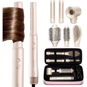 image:imageELLA BELLA 6 in 1 Professional Hot Air Styler amp Straightener Fast Drying  Powerful Hair Dryer Set  Styling Without Heat Damage Curling Volumizing Includes Protective Travel CaseChampagne