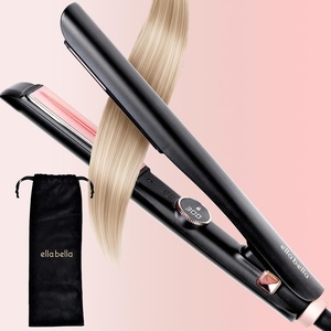 image:imageELLA BELLA Slimline Hair Straightener with Infrared 2in1 Curling  10 Temperature Settings Portable Compact Design 2in1 Straightening amp Curling Tool in One DeviceBlack