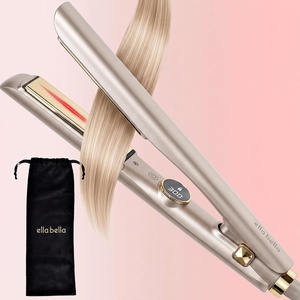 image:imageELLA BELLA Slimline Hair Straightener with Infrared 2in1 Curling  10 Temperature Settings Portable Compact Design 2in1 Straightening amp Curling Tool in One DeviceChampagne
