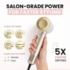 image:imageELLA BELLA Compact Plasma Hair Dryer Digital Display Rapid Drying Quiet  Advanced Plasma Technology Blow Dryer Luxury Velvet Travel Bag Diffuser amp Nozzle Included All Hair TypesChampagne