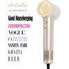 image:imageELLA BELLA Compact Plasma Hair Dryer Digital Display Rapid Drying Quiet  Advanced Plasma Technology Blow Dryer Luxury Velvet Travel Bag Diffuser amp Nozzle Included All Hair TypesChampagne