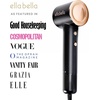 image:imageELLA BELLA Compact Plasma Hair Dryer Digital Display Rapid Drying Quiet  Advanced Plasma Technology Blow Dryer Luxury Velvet Travel Bag Diffuser amp Nozzle Included All Hair TypesBlack