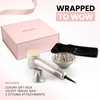 image:imageELLA BELLA Compact Plasma Hair Dryer Digital Display Rapid Drying Quiet  Advanced Plasma Technology Blow Dryer Luxury Velvet Travel Bag Diffuser amp Nozzle Included All Hair TypesChampagne