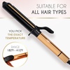 image:imageELLA BELLA Curling Iron 15 Professional Ceramic Wand All Hair Types  Professional Hair Curler  Transform Your Look in Seconds Say Goodbye to Heat Damage with Ceramic TechnologyBlackGold