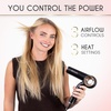 image:imageELLA BELLA Ionic Hair Dryer Foldable with Diffuser Perfect for Travel  Negative Ion Blow Dryer Intelligent Heat Control amp Rapid Drying Lightweight Low Noise TechnologyBlack