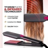image:imageELLA BELLA Titanium Flat Iron Hair Straightener Large with Infrared  Professional Straightening Iron for Women  Digital Display for Accurate Temperature Control Good Housekeeping FeaturedDark Grey  Purple