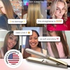 image:imageELLA BELLA Titanium Flat Iron Hair Straightener Slim with Infrared  Professional Straightening Iron for Women  Digital Display for Accurate Temperature Control Good Housekeeping FeaturedChampagne