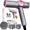 image:imageELLA BELLA Ionic Hair Dryer with Diffuser  Negative Ion Blow Dryer Quiet  ProfessionalGrade Blow Dryer Intelligent Heat Control amp Rapid Drying Lightweight Low Noise All Hair TypesGrey  Purple