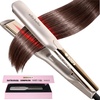 image:imageELLA BELLA Titanium Flat Iron Hair Straightener Large with Infrared  Professional Straightening Iron for Women  Digital Display for Accurate Temperature Control Good Housekeeping FeaturedChampagne