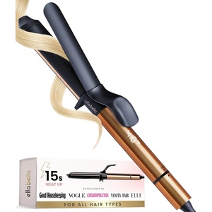 image:imageELLA BELLA Curling Iron 15 Professional Ceramic Wand All Hair Types  Professional Hair Curler  Transform Your Look in Seconds Say Goodbye to Heat Damage with Ceramic TechnologyBlackGold