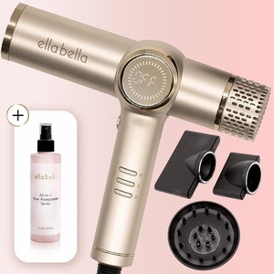 image:imageELLA BELLA Ionic Hair Dryer Champagne amp Heat Protectant Spray  Negative Ion Blow Dryer with Diffuser  Rapid Drying Intelligent Heat Control  Lightweight Low Noise  Nourishing UV Shield Hair Care