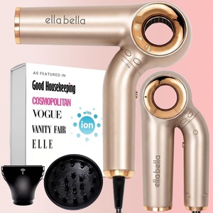 image:imageELLA BELLA Ionic Hair Dryer Foldable with Diffuser Perfect for Travel  Negative Ion Blow Dryer Intelligent Heat Control amp Rapid Drying Lightweight Low Noise TechnologyChampagne