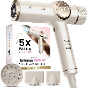 image:imageELLA BELLA Ionic Hair Dryer with Diffuser  Negative Ion Blow Dryer Quiet  ProfessionalGrade Blow Dryer Intelligent Heat Control amp Rapid Drying Lightweight Low Noise All Hair TypesChampagne