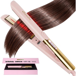 image:imageELLA BELLA Titanium Flat Iron Hair Straightener Slim with Infrared  Professional Straightening Iron for Women  Digital Display for Accurate Temperature Control Good Housekeeping FeaturedPink