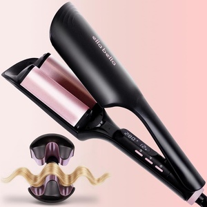 image:imageELLA BELLA Ultimate Waver Curling Iron Crimper Hair Tool Dual Voltage  Adjustable Heat Settings AntiScald Tech Ionic Ceramic Coating for LongLasting FrizzFree Beach WavesBlackRose Gold